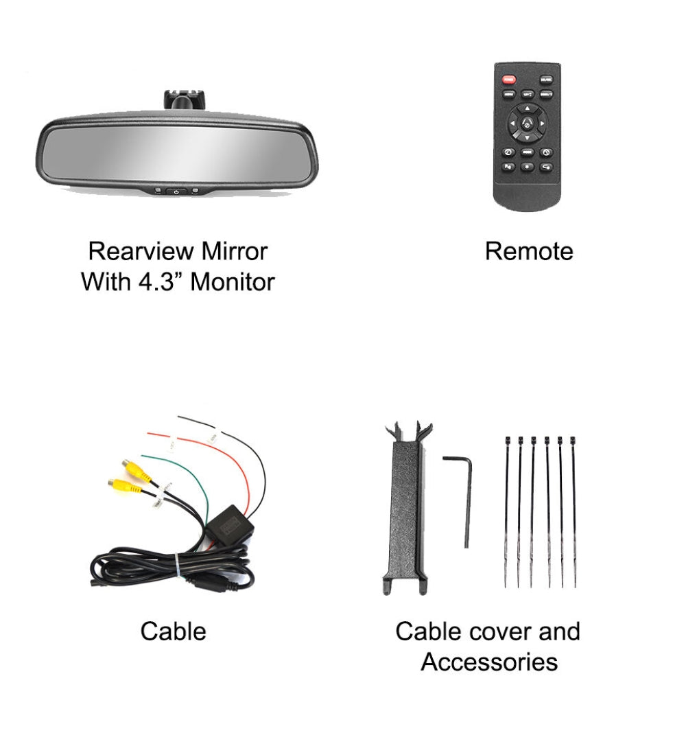 Master Tailgaters 10.5" OEM Rear View Mirror with 4.3" LCD Screen + Dimming + Adjustable Guide Lines + Compass & Temperature | Rearview Universal Fit | Auto Adjusting Brightness LCD | Anti Glare | Original Mirror Replacement