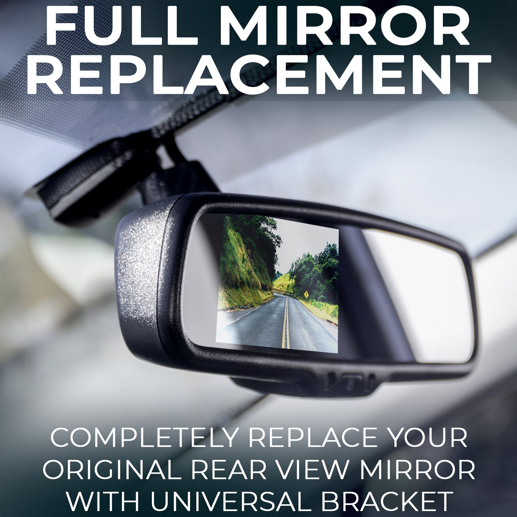 Rear View Mirror- Auto Bright/Dim, Compass, Temperature, Universal
