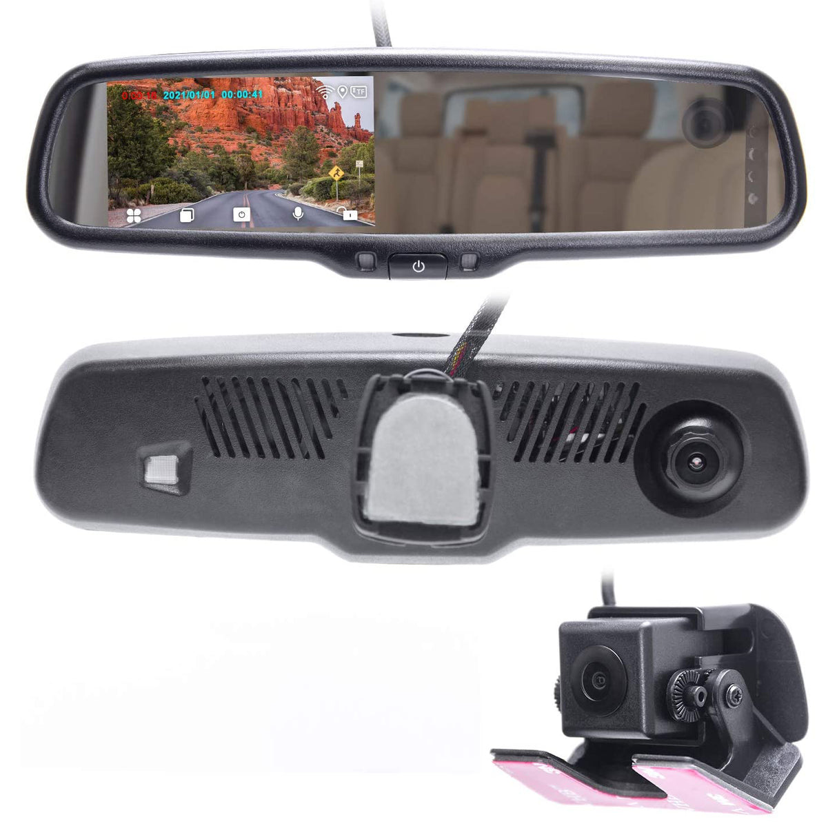 3 Camera Dash Cam 1080p 2 Inch Screen Dashcam Black Driver Recorder For  Taxi Uber Car Dvr Rear Came