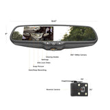 Master Tailgaters OEM Rear View Mirror with Ultra Bright 4.5" Auto Adjusting Brightness LCD + HD 1080p DVR 360° Recorder - Universal Fit