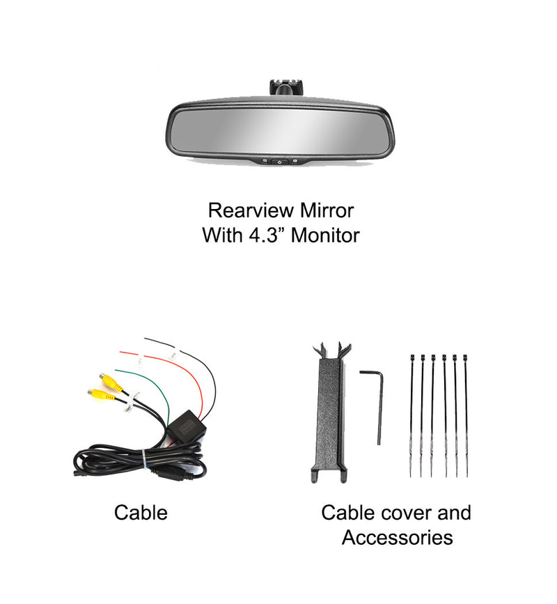 Rear View Mirror Auto Brightness LCD Compass Temperature Universal