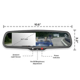 Master Tailgaters 4.3" LCD Rear View Mirror with 1080P 30fps HD DVR Dual Way Video Recorder - Master Tailgaters