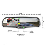 Master Tailgaters Rear View Mirror with Ultra Bright 4.3" LCD Display + 4 Parking Sensors Kit - Master Tailgaters